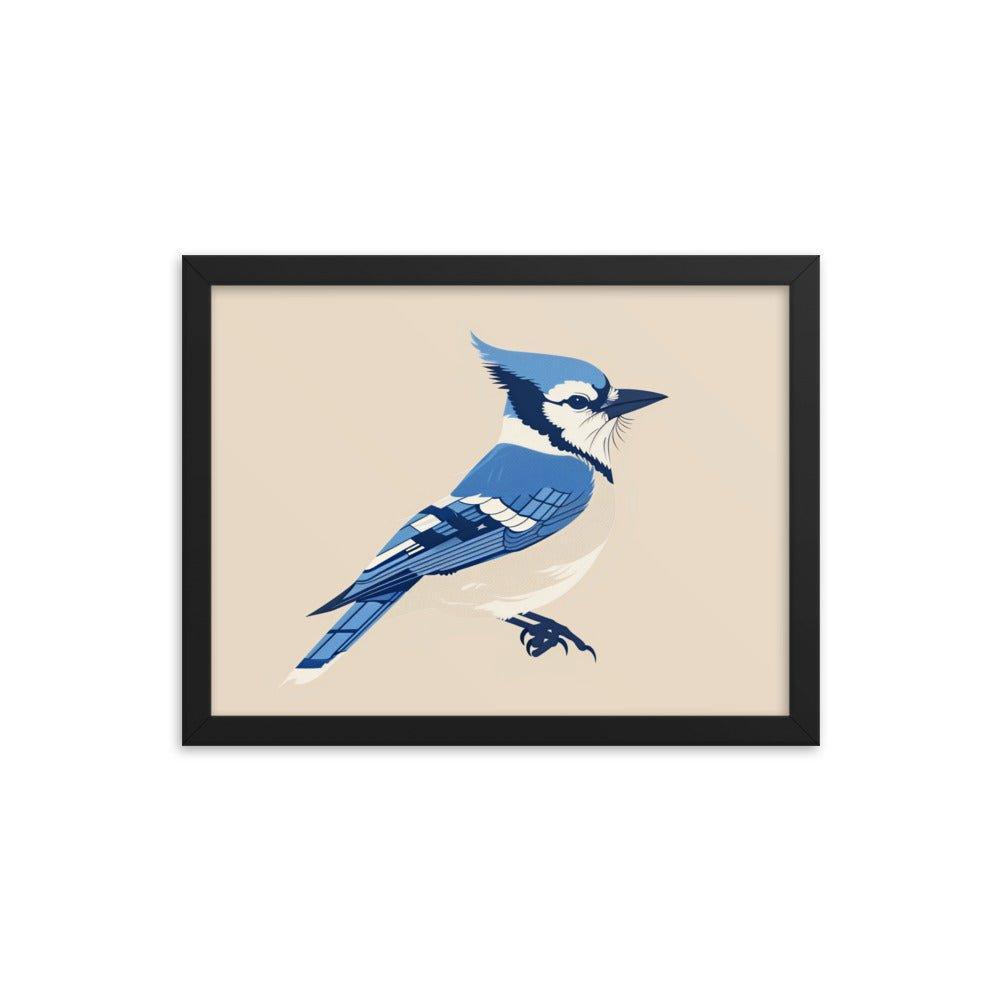 Blue Jay Minimalist Illustration Art Framed Poster - Oh Posters