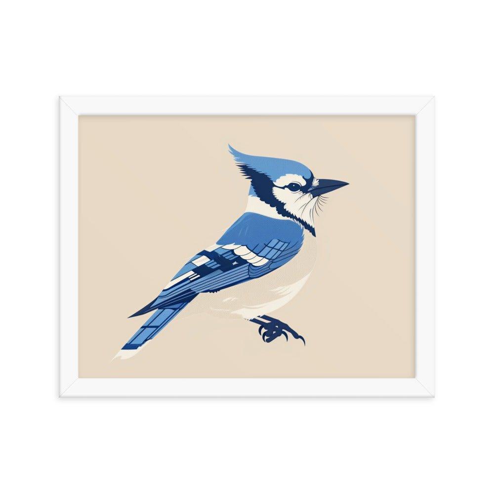 Blue Jay Minimalist Illustration Art Framed Poster - Oh Posters