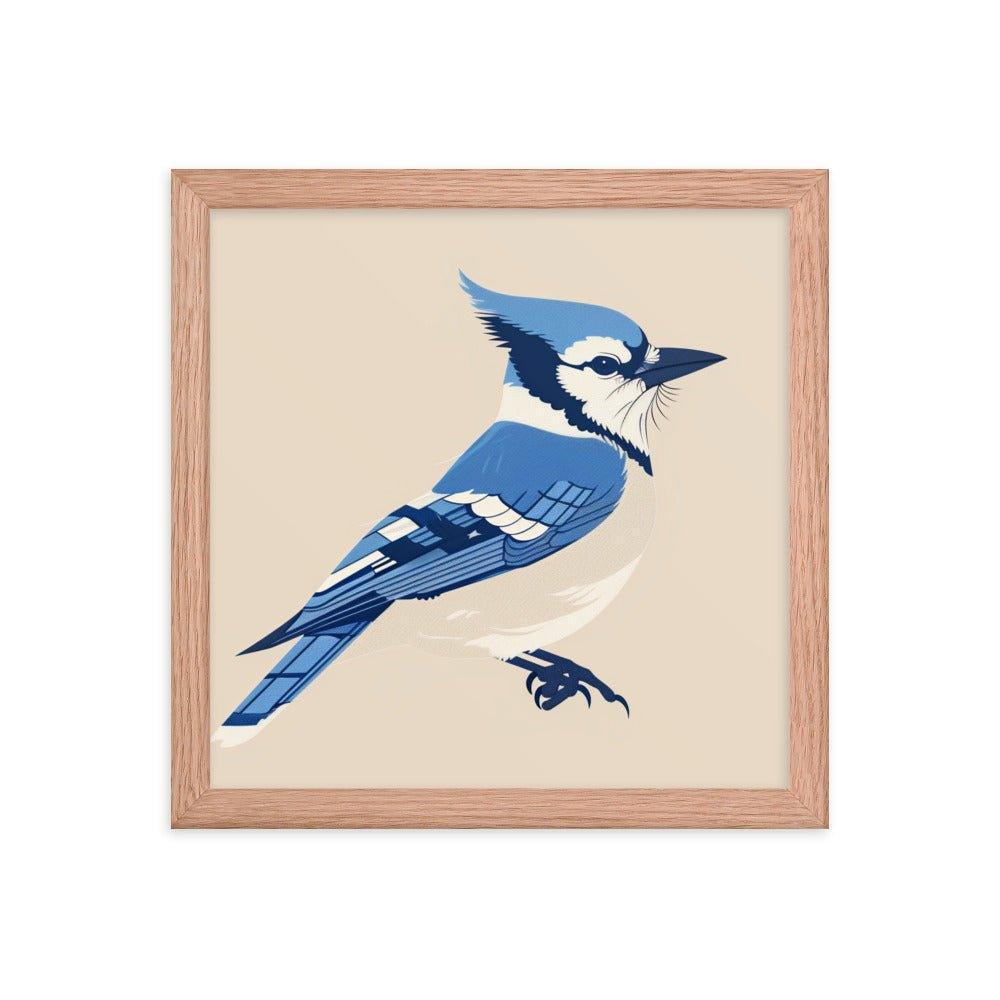 Blue Jay Minimalist Illustration Art Framed Poster - Oh Posters