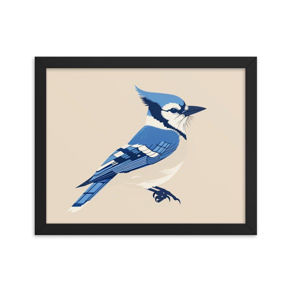 Blue Jay Minimalist Illustration Art Framed Poster - Oh Posters