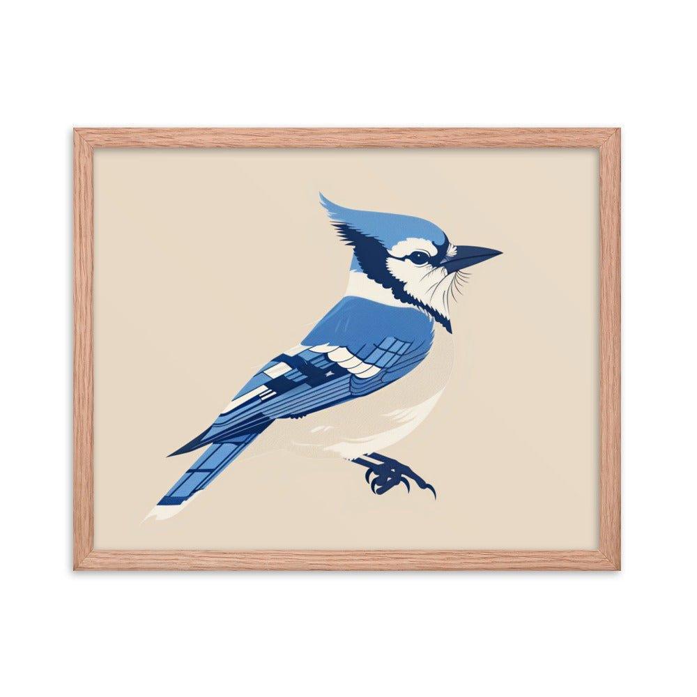 Blue Jay Minimalist Illustration Art Framed Poster - Oh Posters