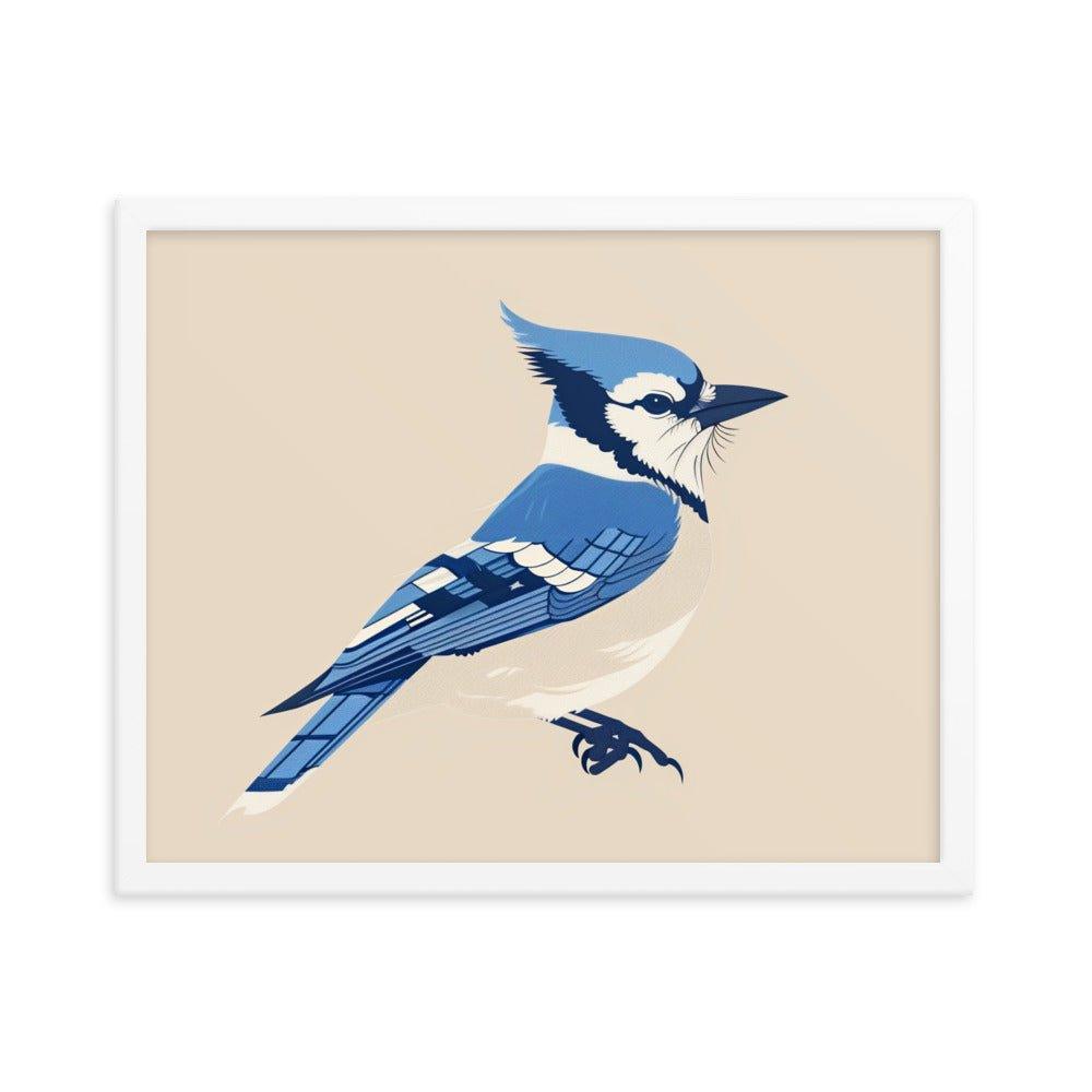 Blue Jay Minimalist Illustration Art Framed Poster - Oh Posters