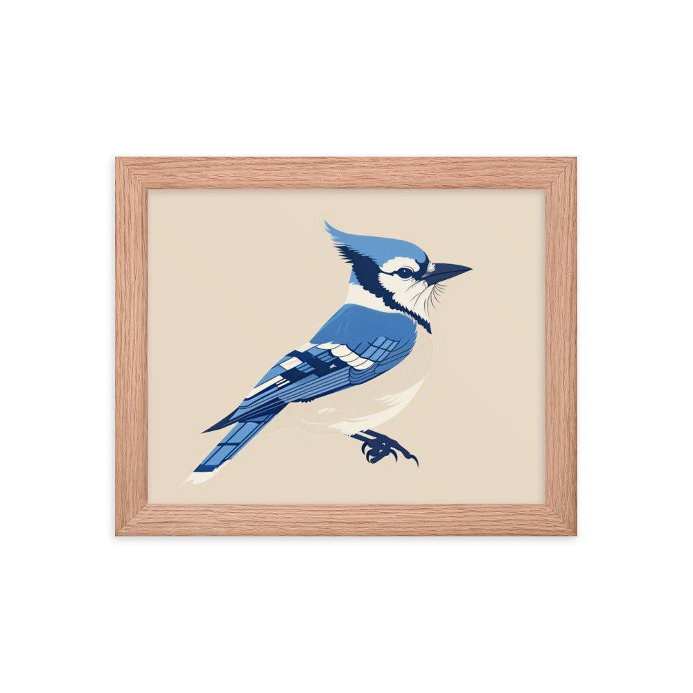 Blue Jay Minimalist Illustration Art Framed Poster - Oh Posters