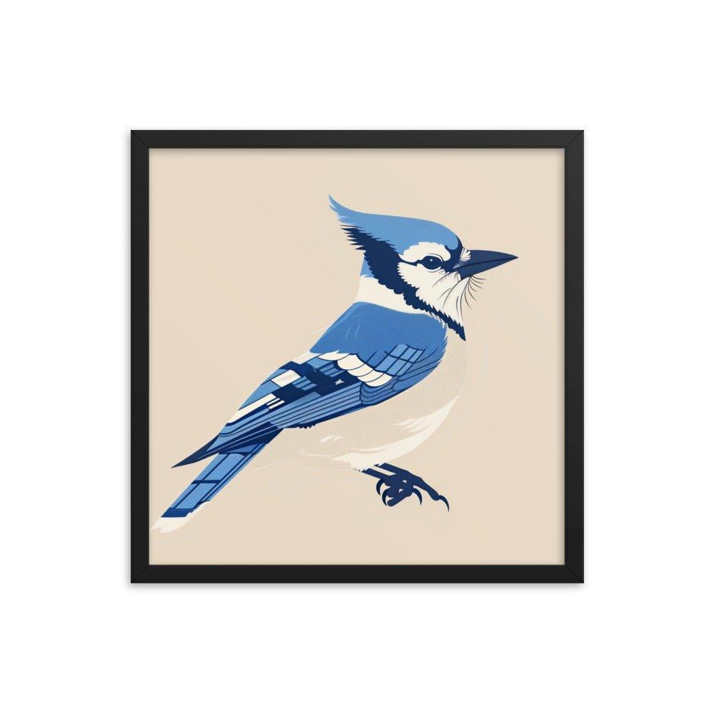 Blue Jay Minimalist Illustration Art Framed Poster - Oh Posters