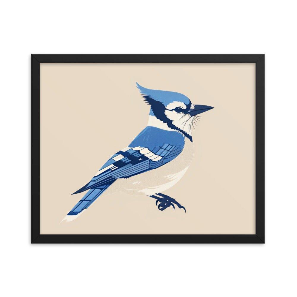 Blue Jay Minimalist Illustration Art Framed Poster - Oh Posters