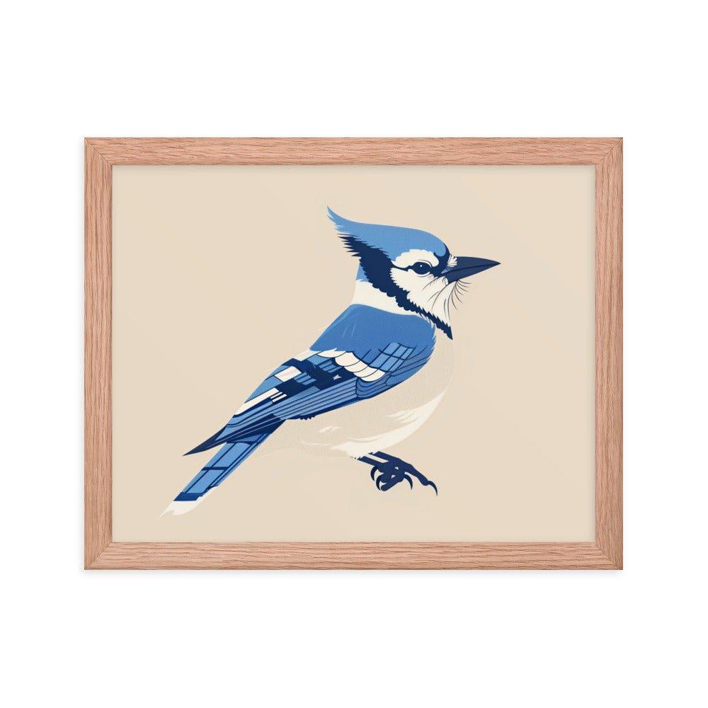 Blue Jay Minimalist Illustration Art Framed Poster - Oh Posters