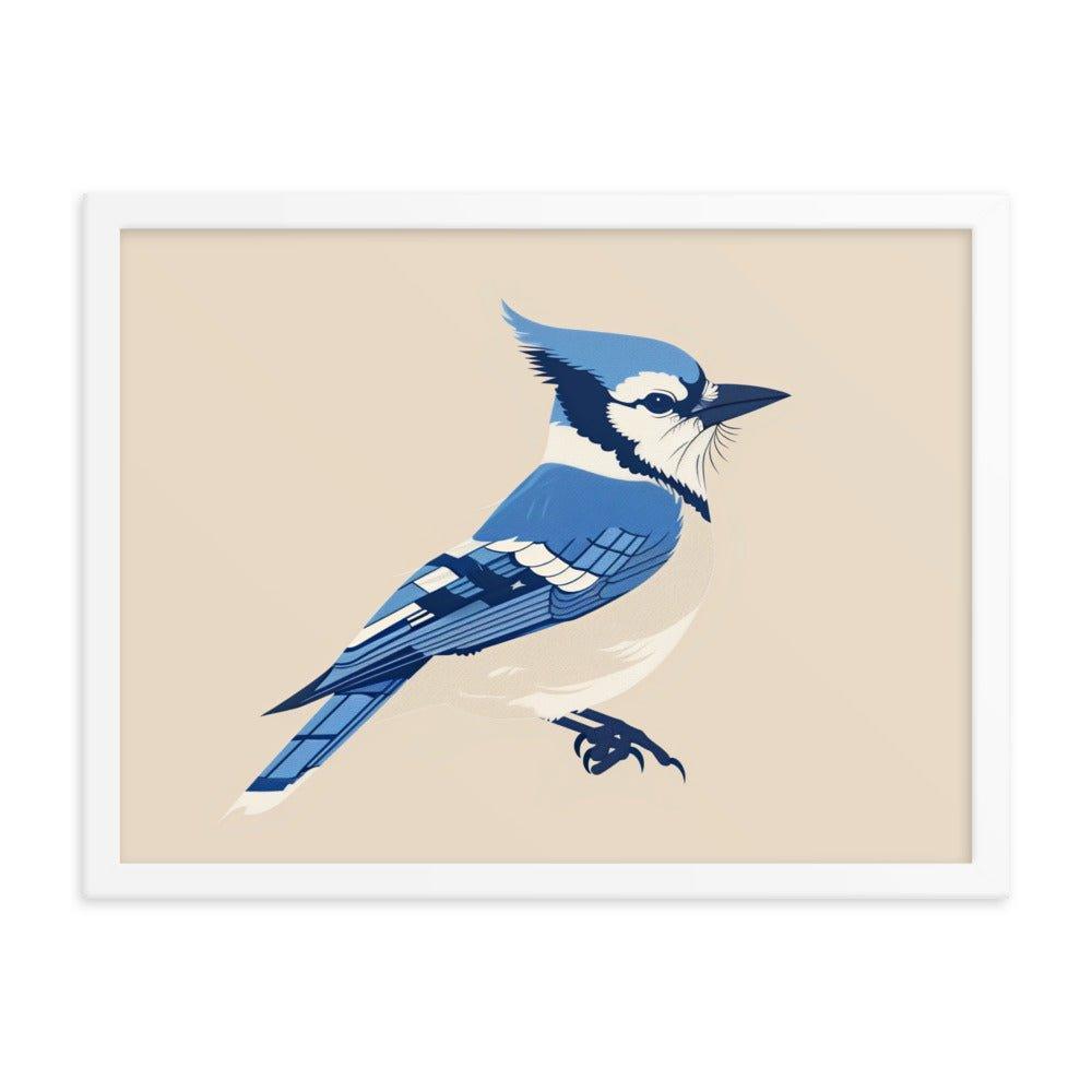 Blue Jay Minimalist Illustration Art Framed Poster - Oh Posters