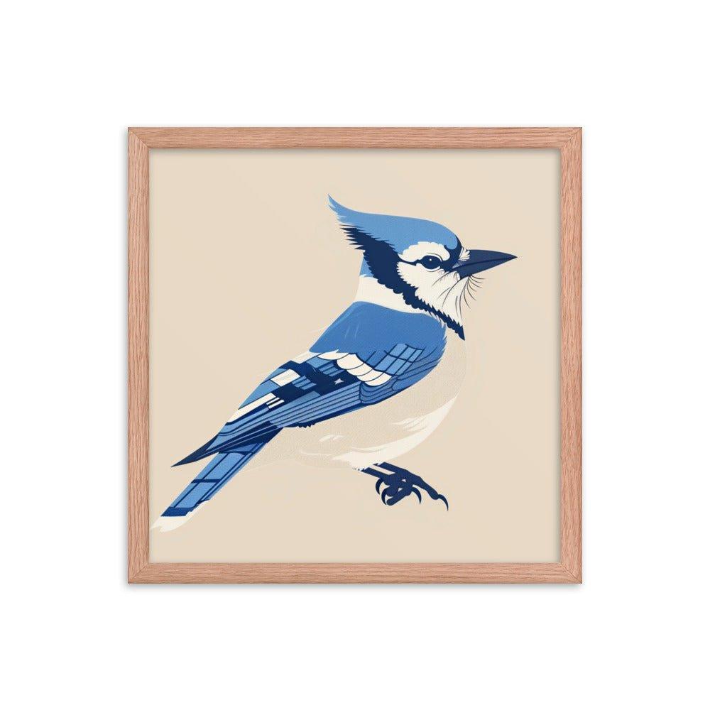 Blue Jay Minimalist Illustration Art Framed Poster - Oh Posters