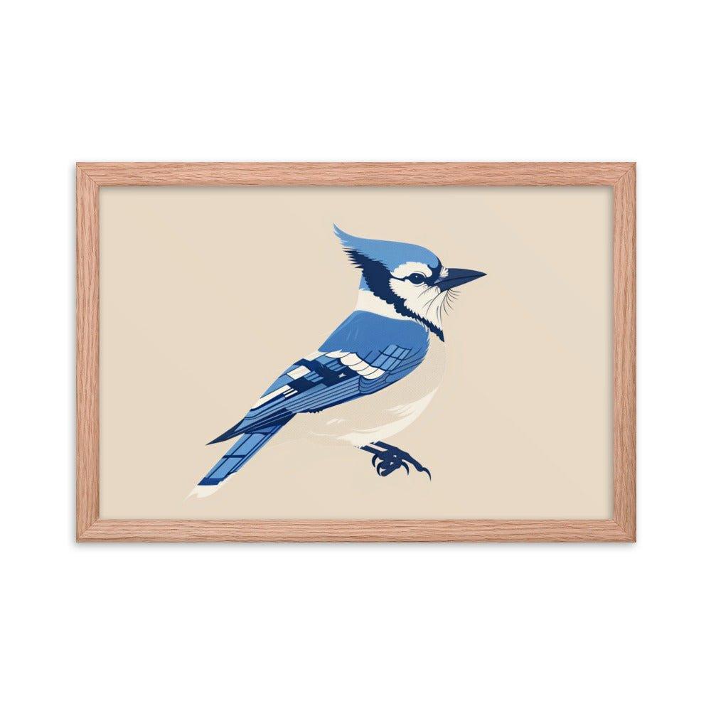 Blue Jay Minimalist Illustration Art Framed Poster - Oh Posters