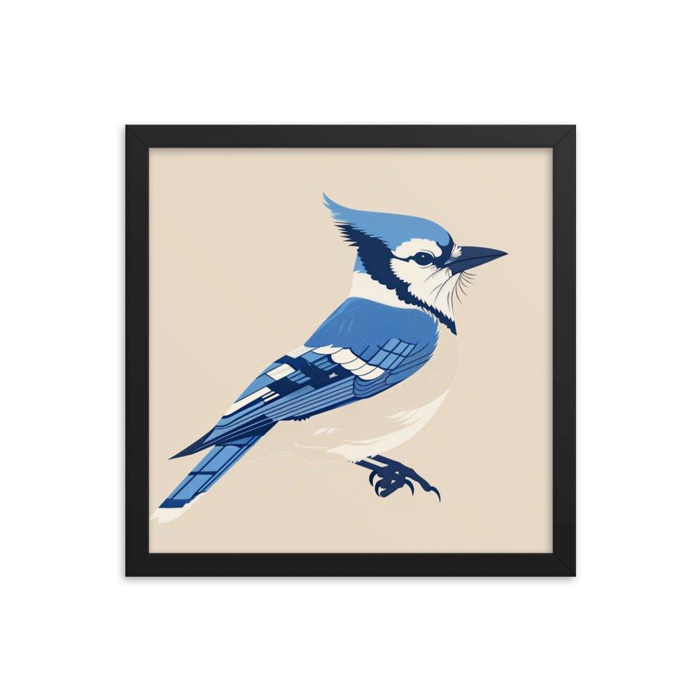 Blue Jay Minimalist Illustration Art Framed Poster - Oh Posters