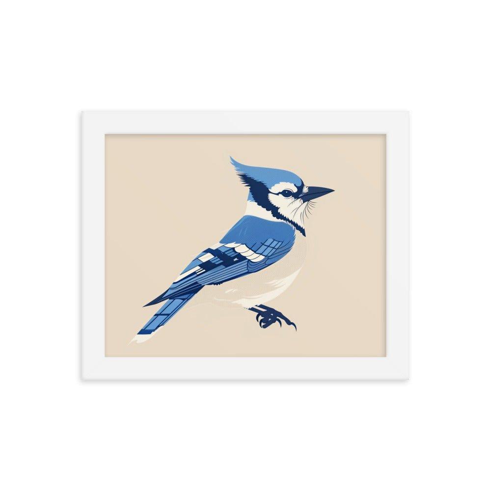 Blue Jay Minimalist Illustration Art Framed Poster - Oh Posters