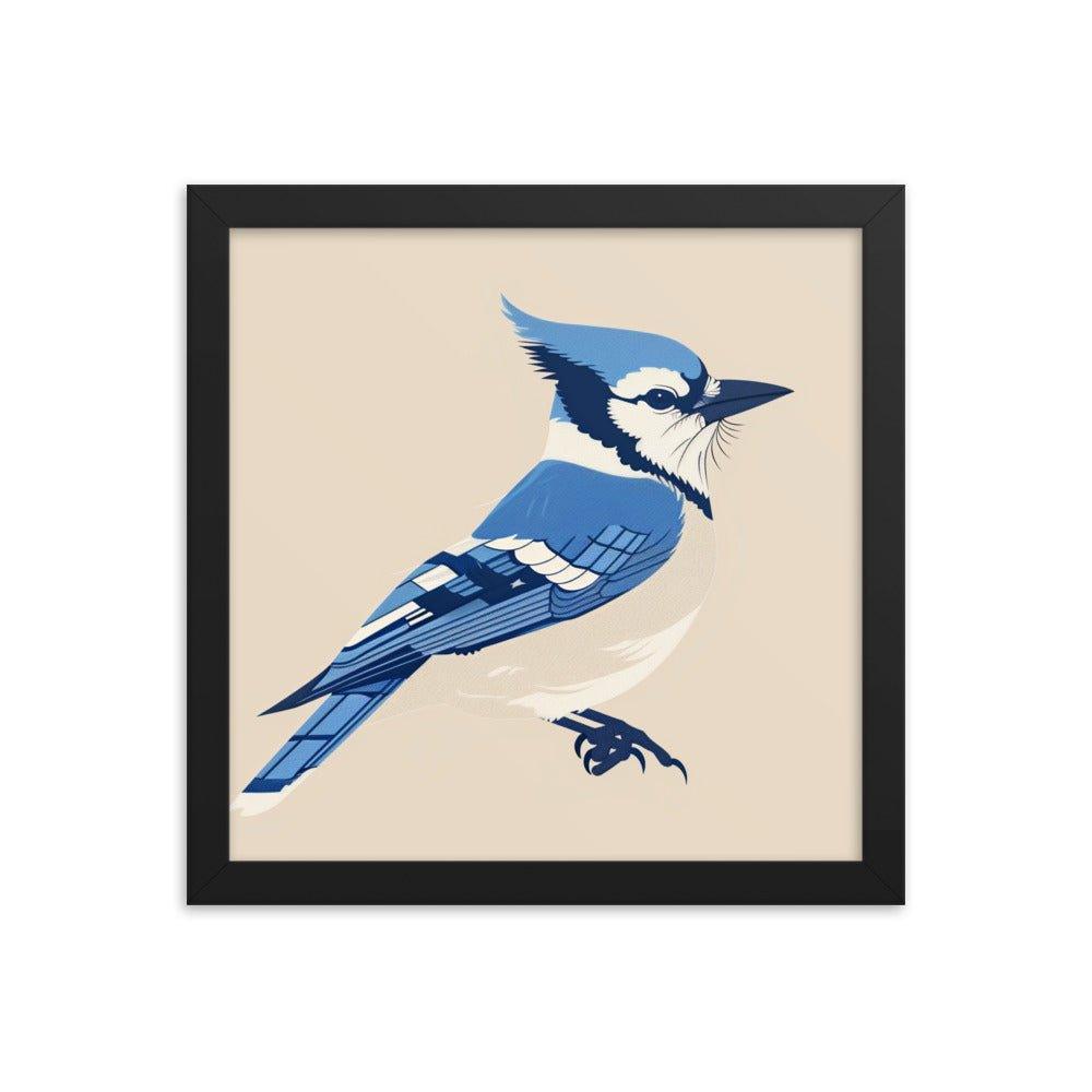 Blue Jay Minimalist Illustration Art Framed Poster - Oh Posters