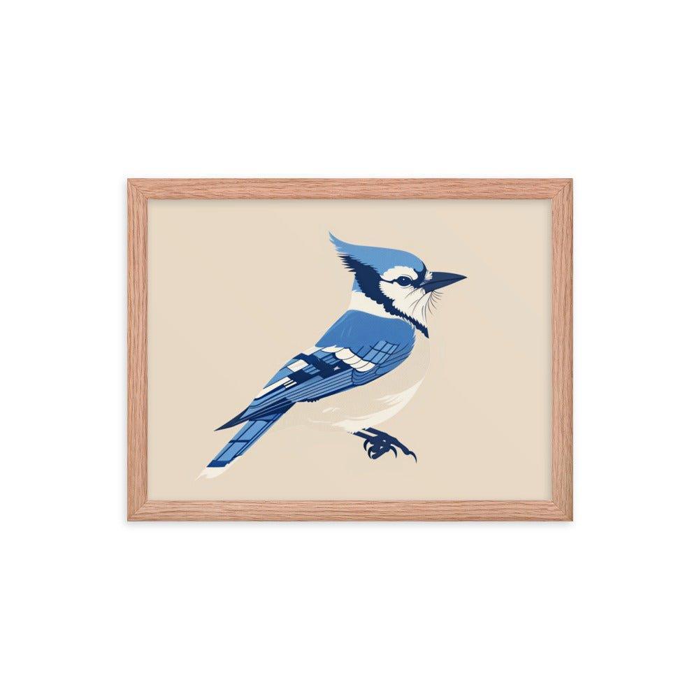 Blue Jay Minimalist Illustration Art Framed Poster - Oh Posters