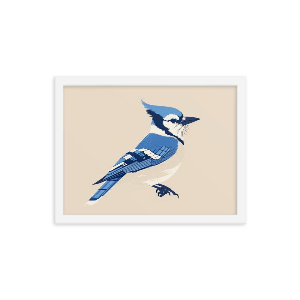 Blue Jay Minimalist Illustration Art Framed Poster - Oh Posters