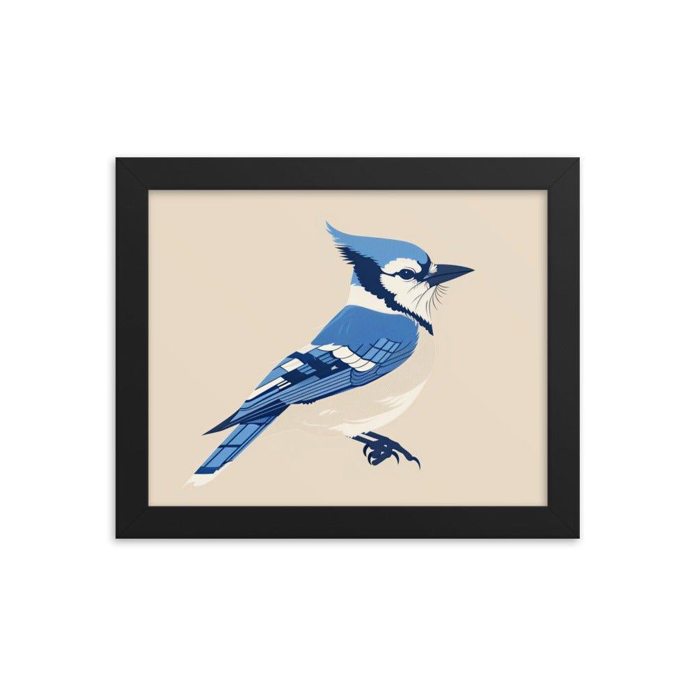 Blue Jay Minimalist Illustration Art Framed Poster - Oh Posters