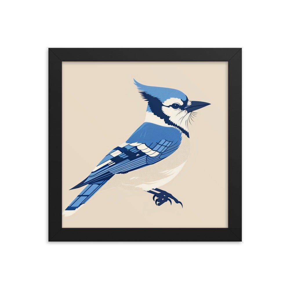 Blue Jay Minimalist Illustration Art Framed Poster - Oh Posters