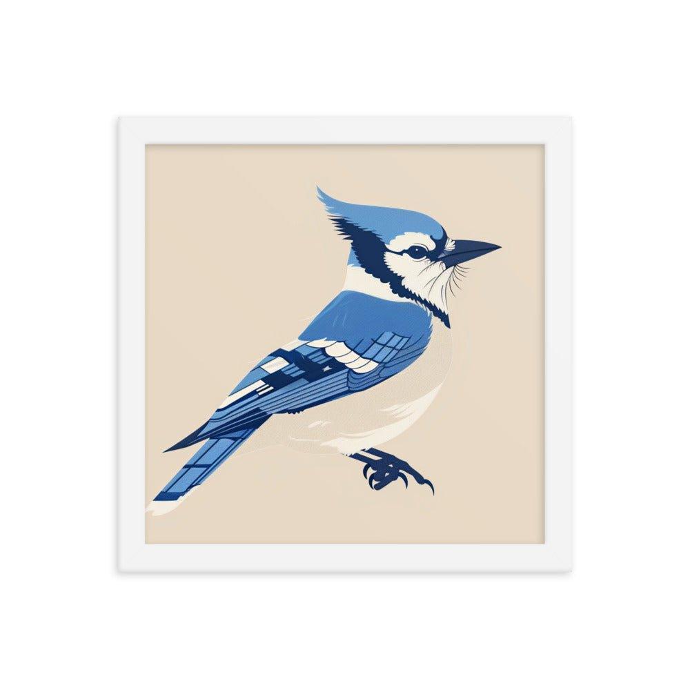 Blue Jay Minimalist Illustration Art Framed Poster - Oh Posters