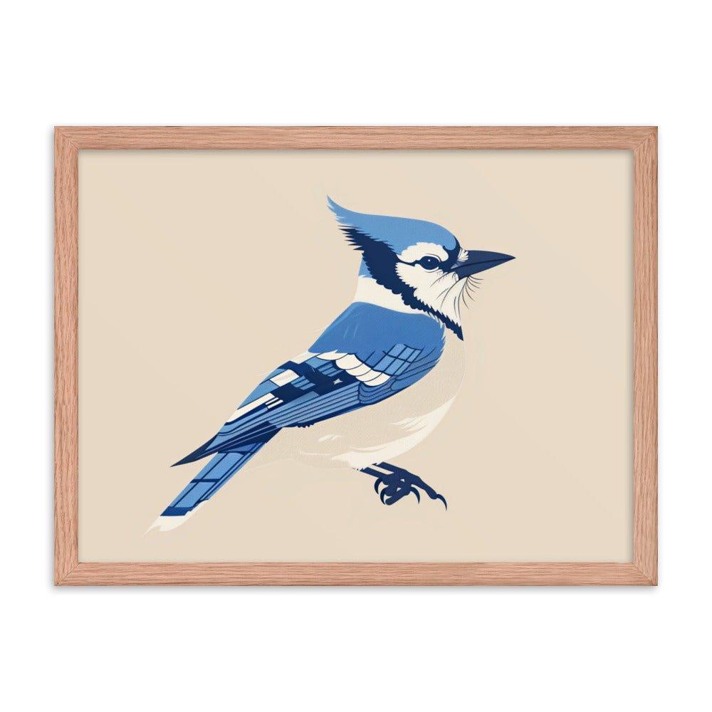 Blue Jay Minimalist Illustration Art Framed Poster - Oh Posters