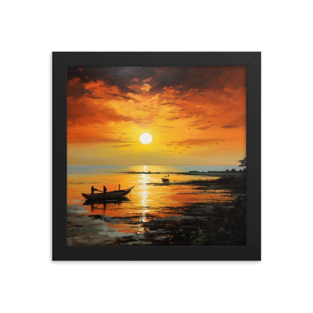 Cape Verde African Beach Sunset Realistic Framed Poster - Oh Posters