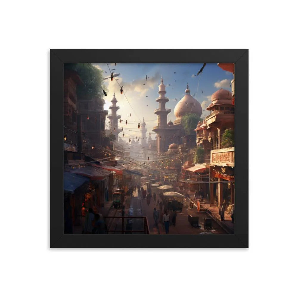 Futuristic Lahore Streets Pakistan Framed Poster - Oh Posters