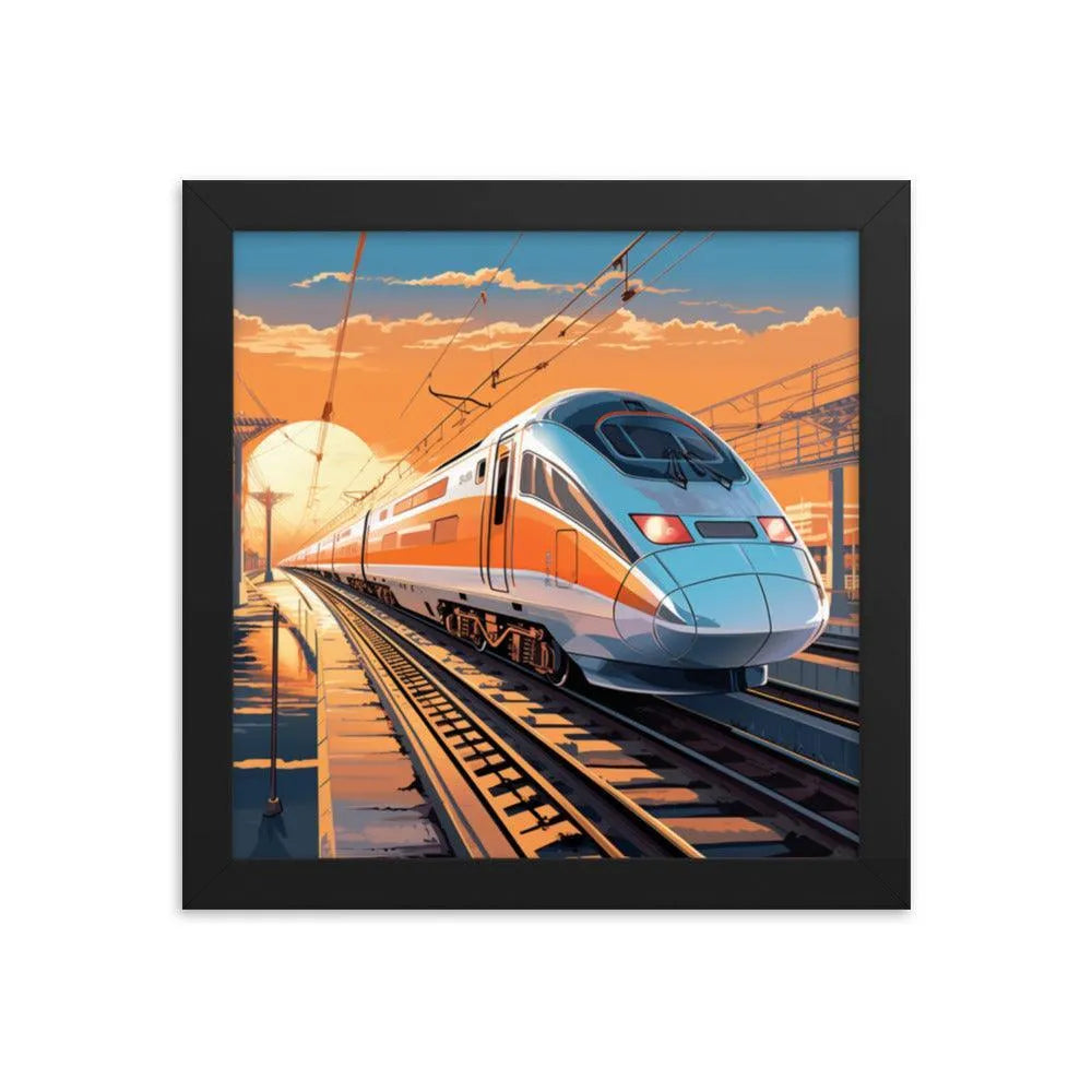 Futuristic Bullet Train in India Painting Framed Poster - Oh Posters