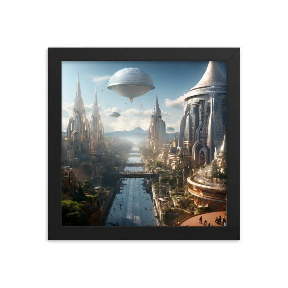 Futuristic Indian Town Framed Poster - Oh Posters