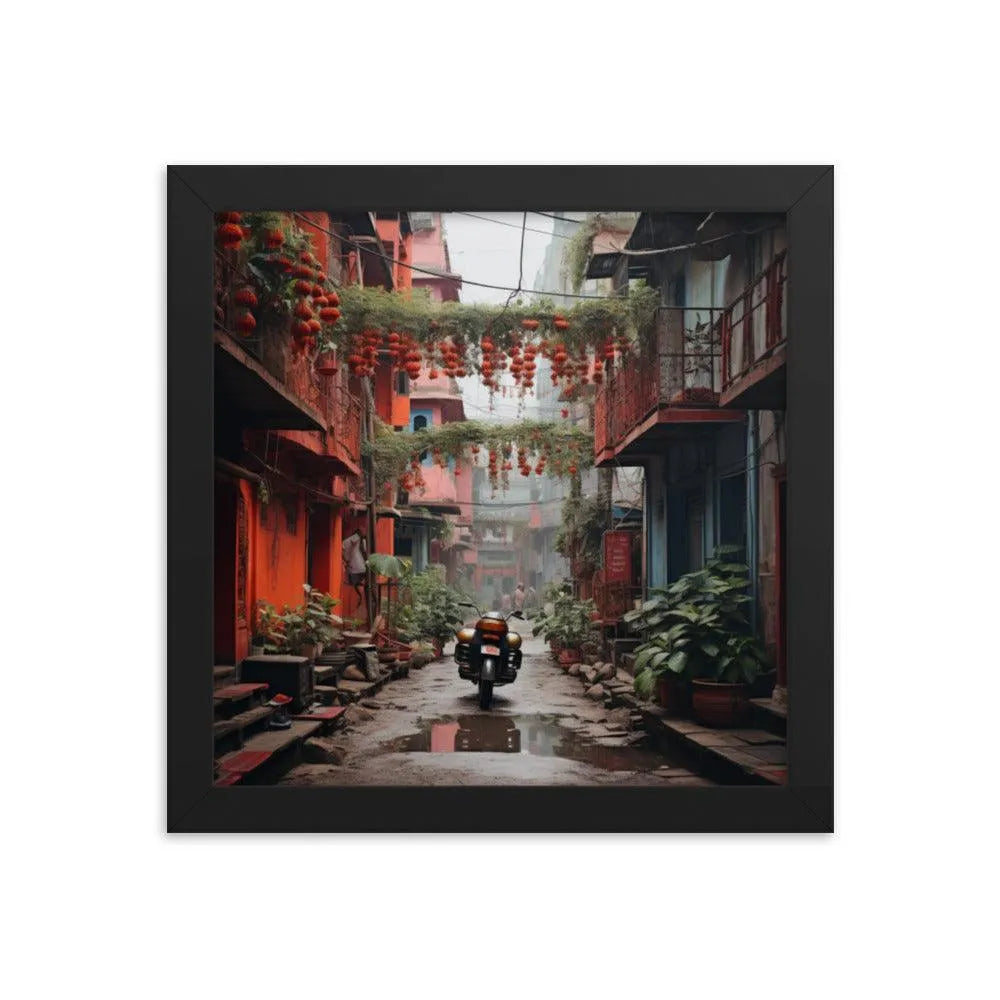 India Floral Street Framed Poster - Oh Posters