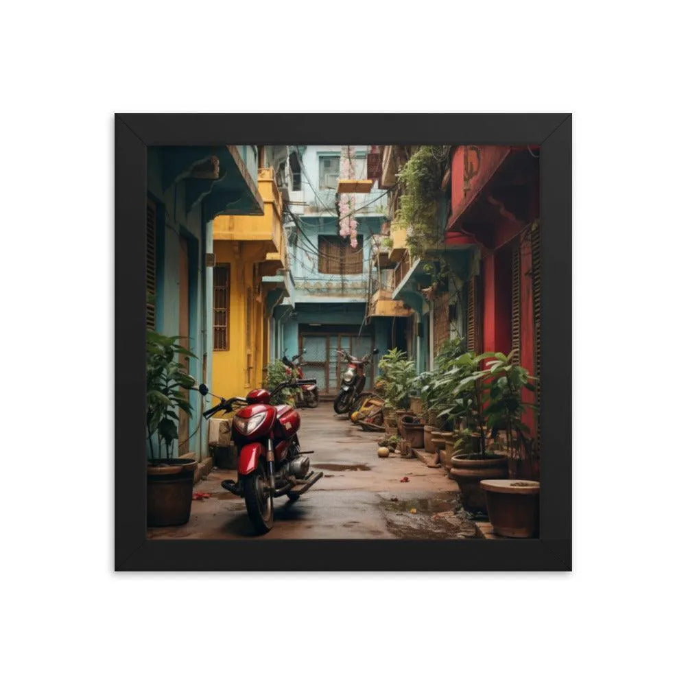 India Floral Street Framed Poster - Oh Posters