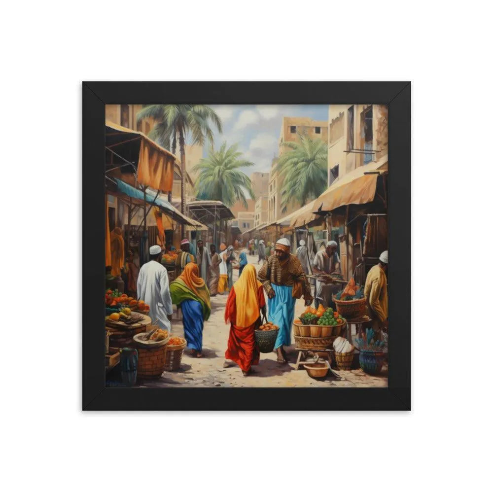 Egyptian Street Market Painting Framed Poster - Oh Posters