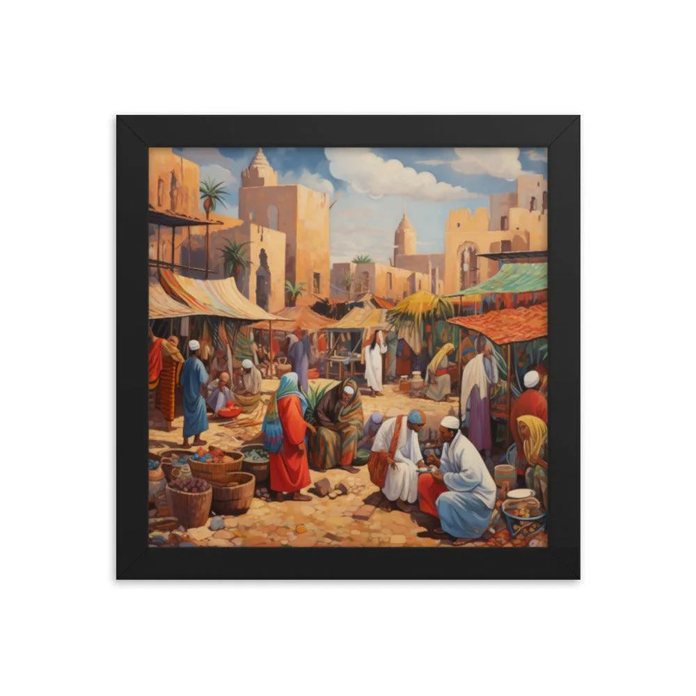 Egyptian Street Market Painting Framed Poster - Oh Posters