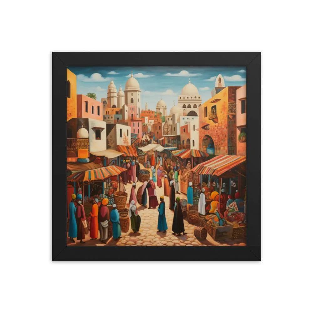 Egyptian Street Market Painting Framed Poster - Oh Posters