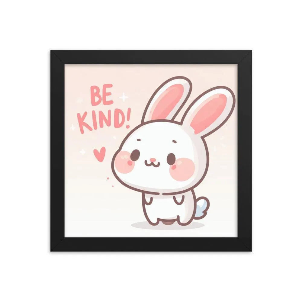Bunny Rabbit Saying 'Be Kind' Framed Poster - Oh Posters