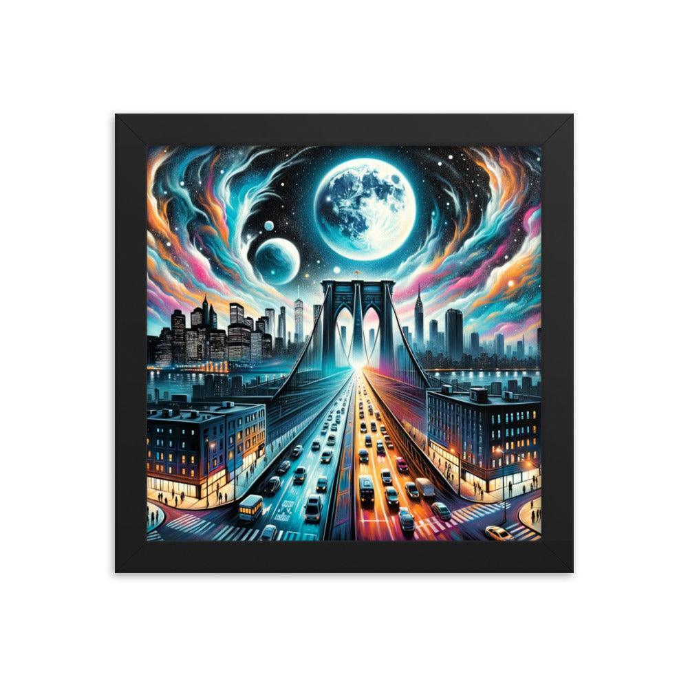 Cosmic Bridge Urban Spray Paint Art Framed Poster - Oh Posters