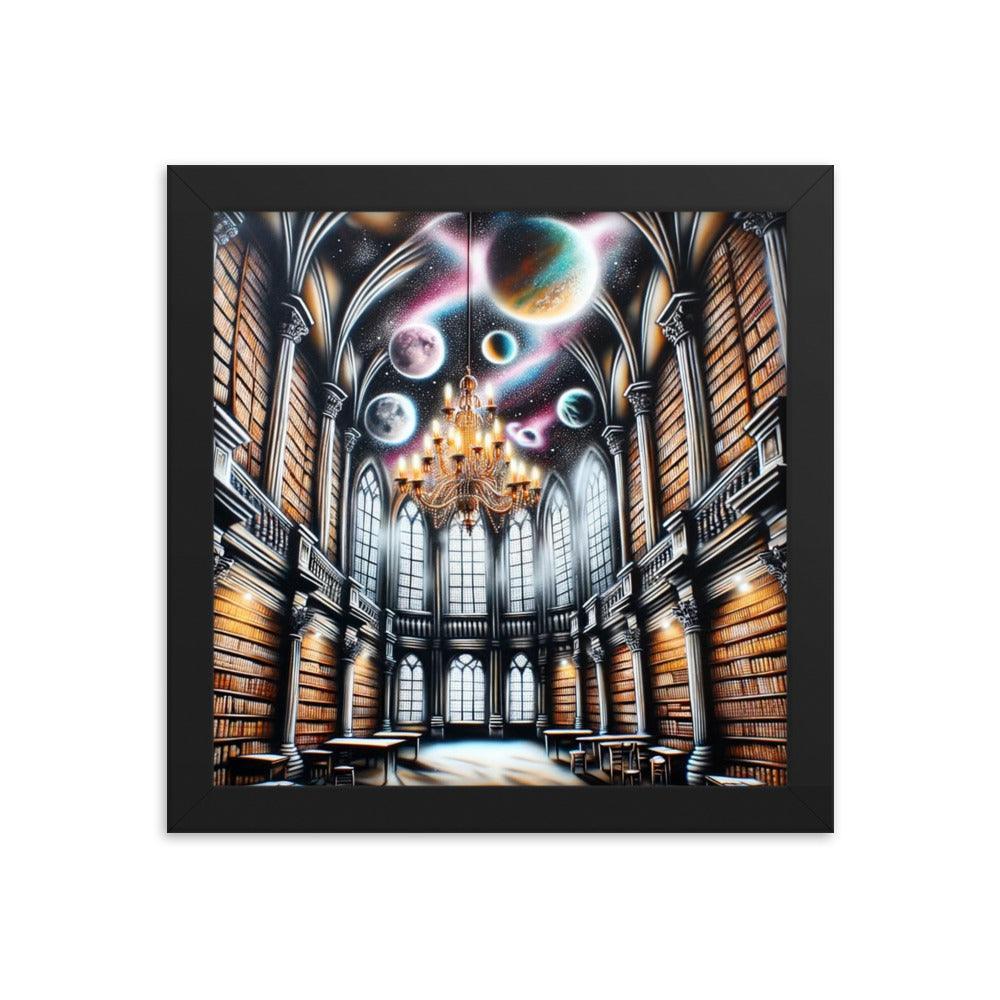 Cosmic Library Graffiti Spray Paint Art Framed Poster - Oh Posters