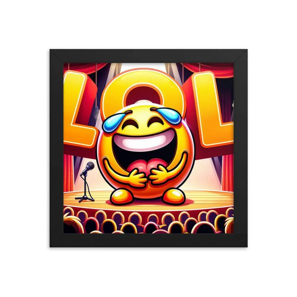 Laughing Emoji LOL Comedy Club Humour Funny Framed Poster - Oh Posters