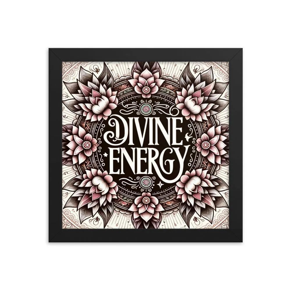 Divine Energy Hindu Typography Art Framed Poster - Oh Posters