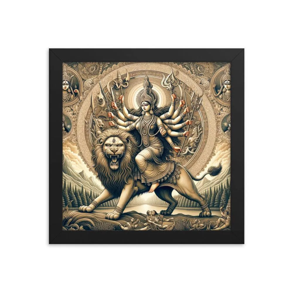 Goddess Durga Divine Warrior Hindu Framed Poster - Oh Posters