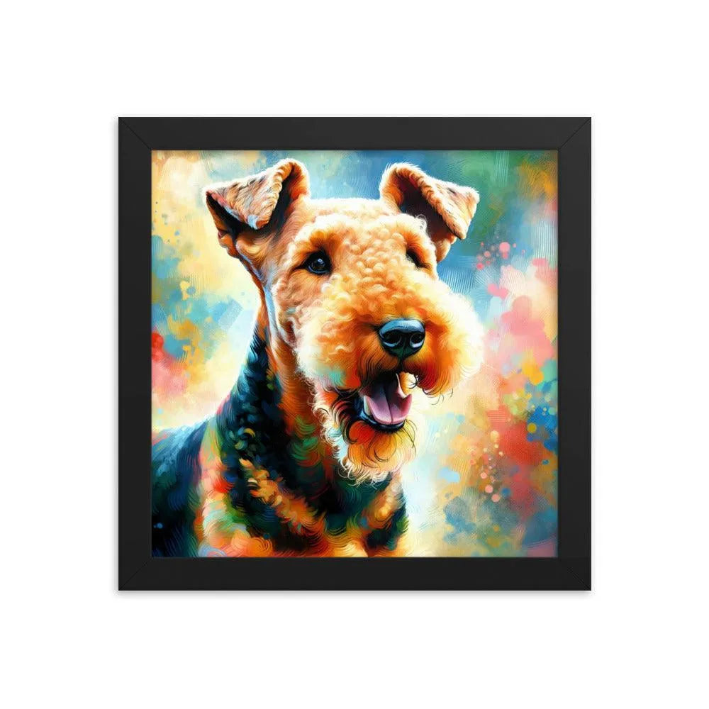 Colorful Airedale Terrier Vibrant Art Framed Poster - Oh Posters