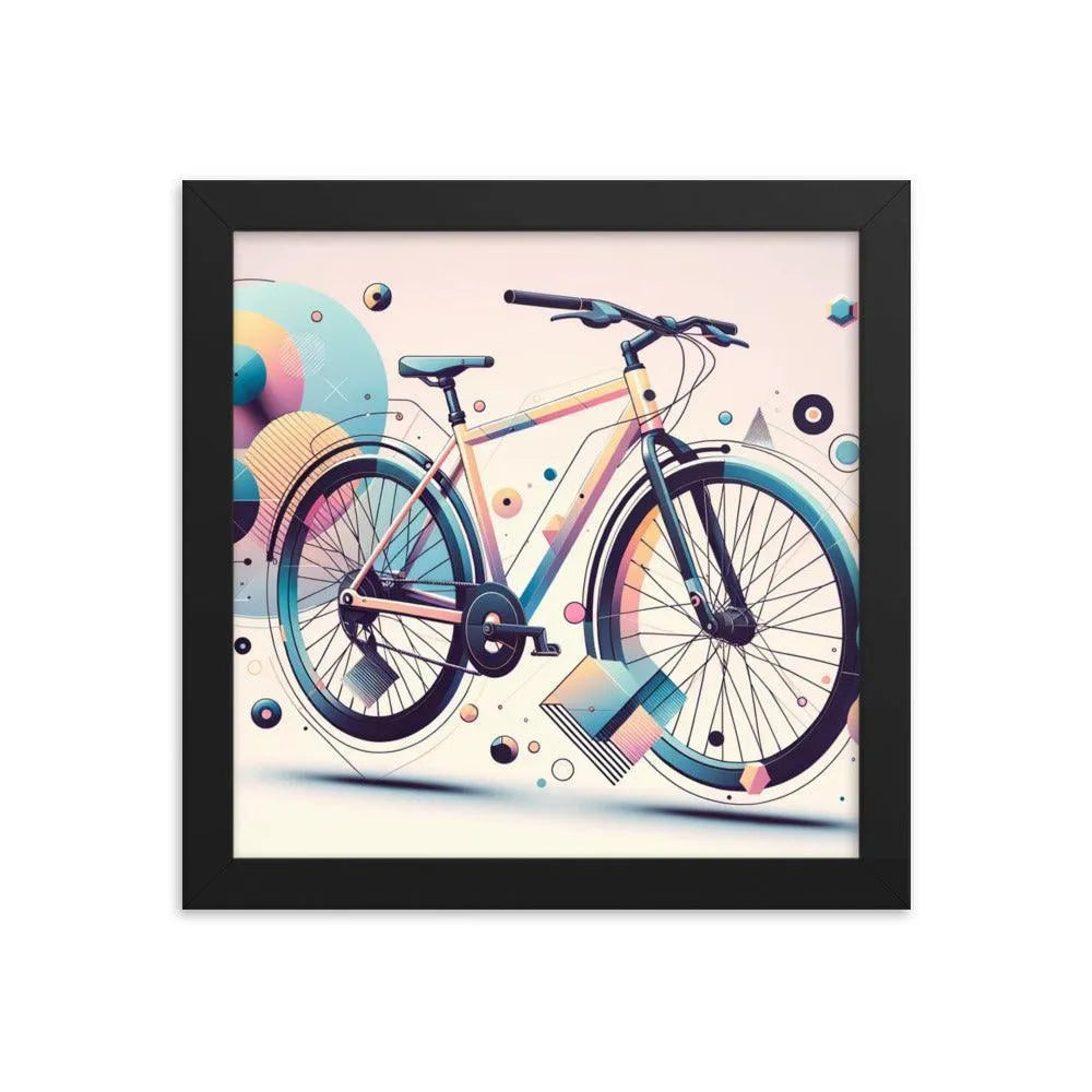 Contemporary Pastel Bicycle Geometric Art Framed Poster - Oh Posters