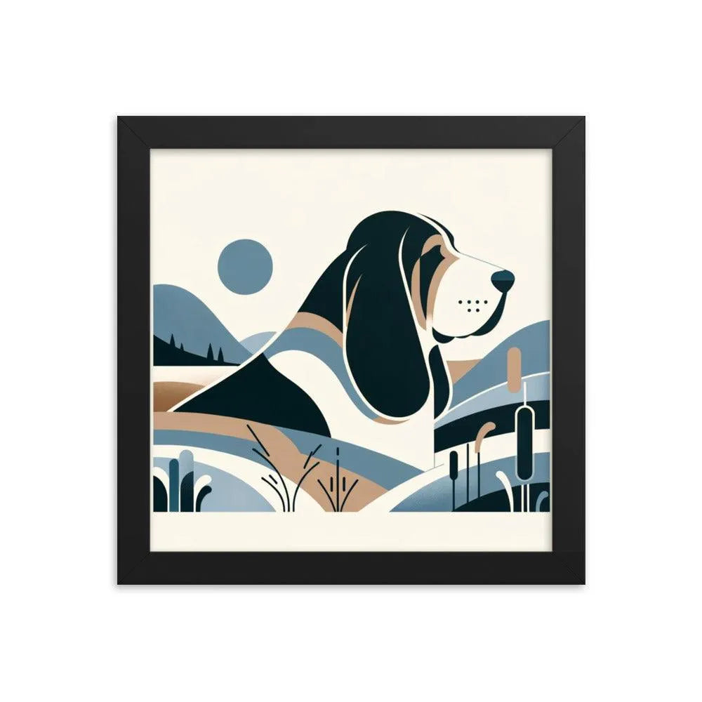 Minimalistic Basset Bleu de Gascogne Contemporary Art Framed Poster - Oh Posters