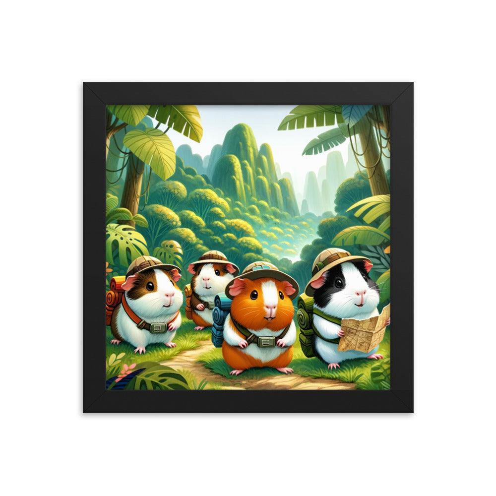 Guinea Pig Adventurers Jungle Exploration Framed Poster - Oh Posters