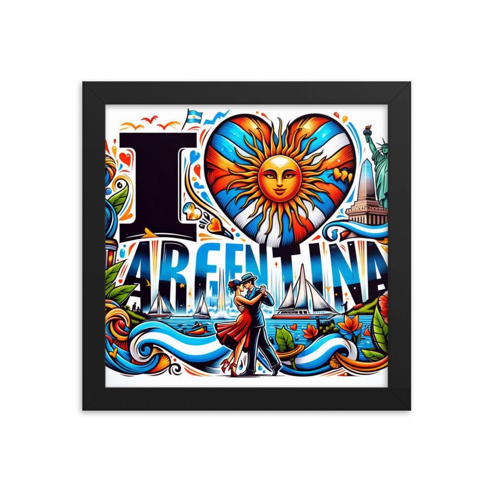 I Love Argentina Tango Dance and Landmarks Framed Poster - Oh Posters