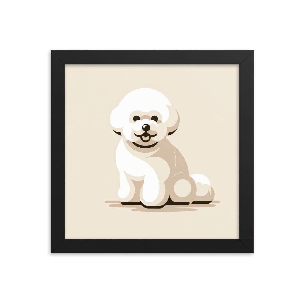 Charming Bichon Frise Cartoon Style Framed Poster - Oh Posters