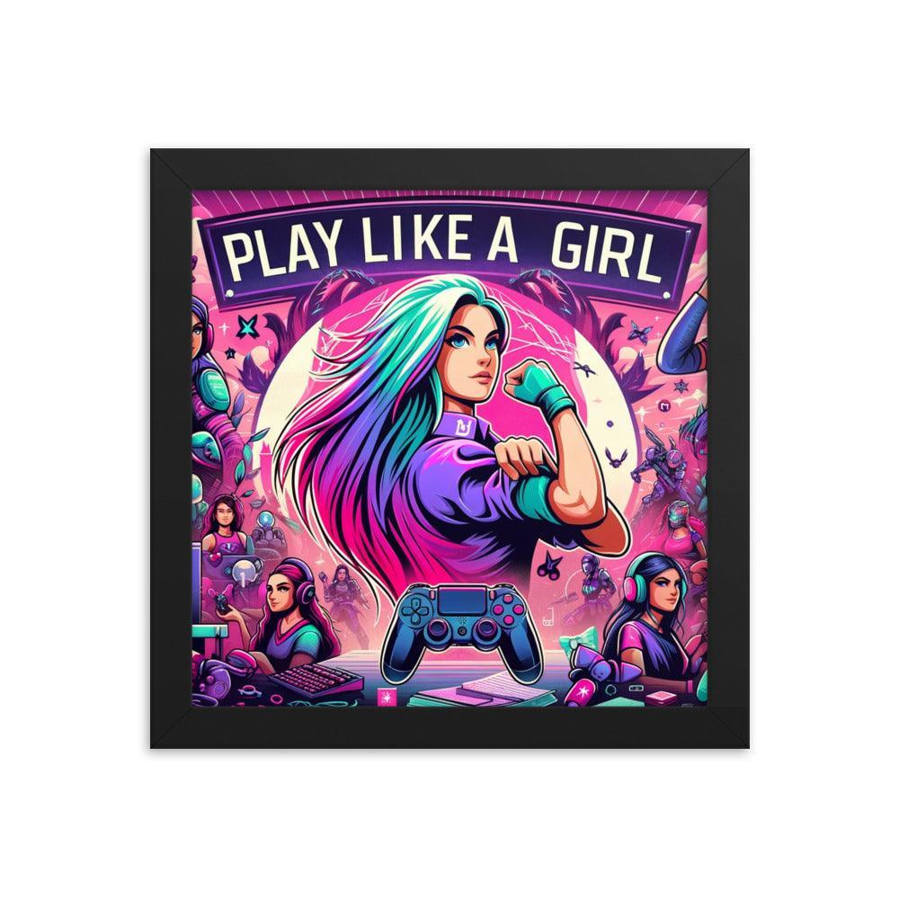 Gamer Girl Power Empowerment Art Framed Poster - Oh Posters