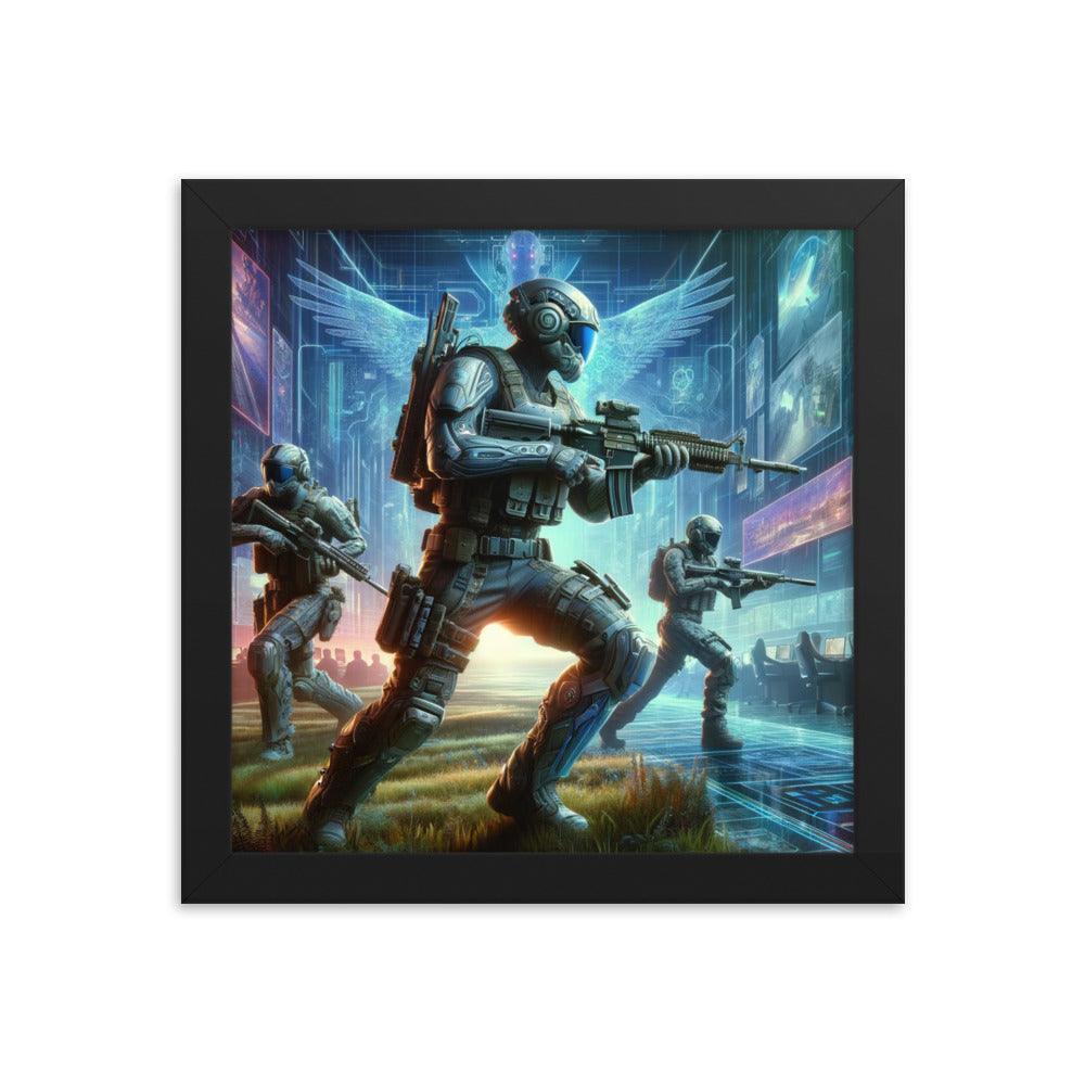 Futuristic Soldiers Mission Action Scene Framed Poster - Oh Posters