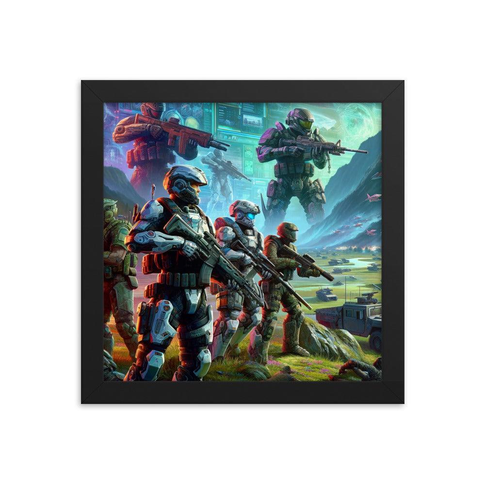 Futuristic Soldiers Digital Art Framed Poster - Oh Posters