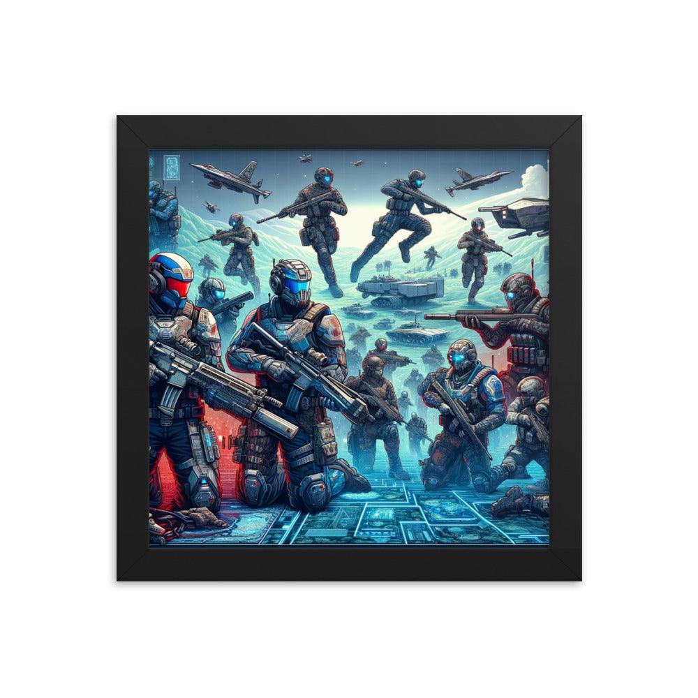 Futuristic Battle Soldiers Sci-Fi Action Framed Poster - Oh Posters