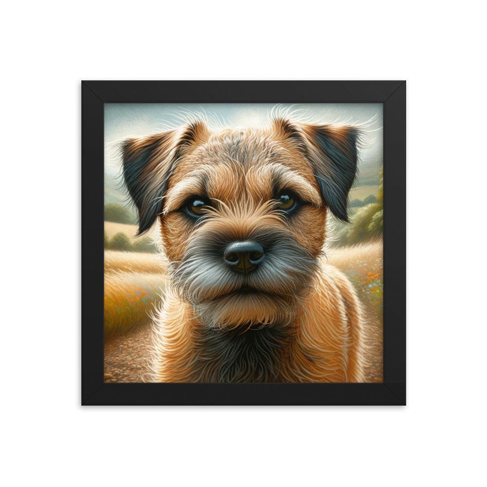 Border Terrier Golden Fields Gentle Gaze Art Framed Poster - Oh Posters