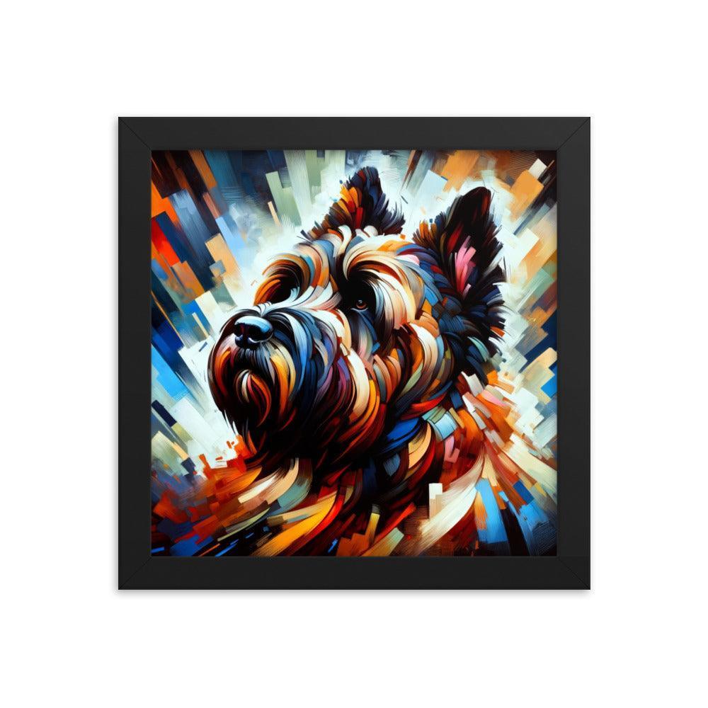 Bouvier Des Flandres Abstract Explosion Art Framed Poster - Oh Posters