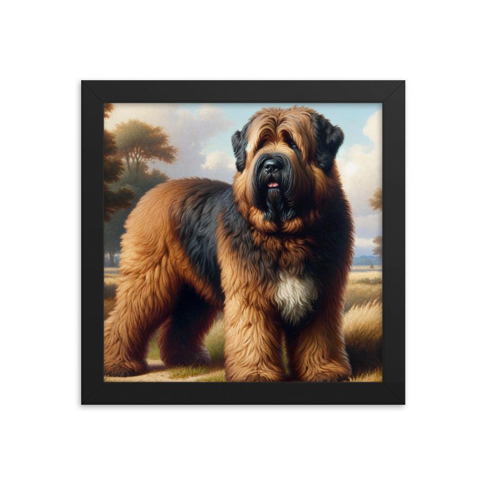 Bouvier Des Flandres Majestic Landscape Painting Framed Poster - Oh Posters